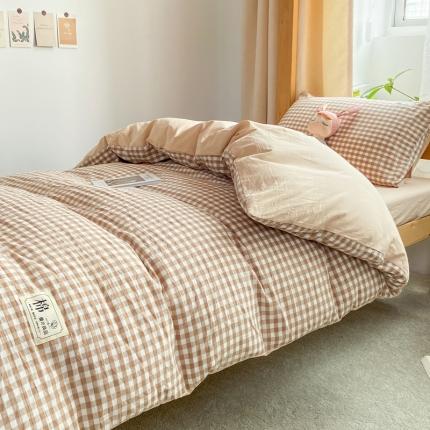 91家纺网 家纺一手货源 找家纺 恋人优选2023新款AB版全棉水洗棉大学生三件套纯棉宿舍四件套