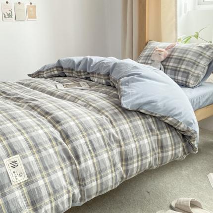 91家纺网 家纺一手货源 找家纺 恋人优选2023新款AB版全棉水洗棉大学生三件套纯棉宿舍四件套