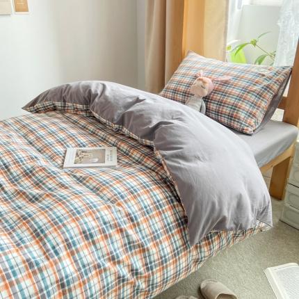 91家纺网 家纺一手货源 找家纺 恋人优选2023新款AB版全棉水洗棉大学生三件套纯棉宿舍四件套