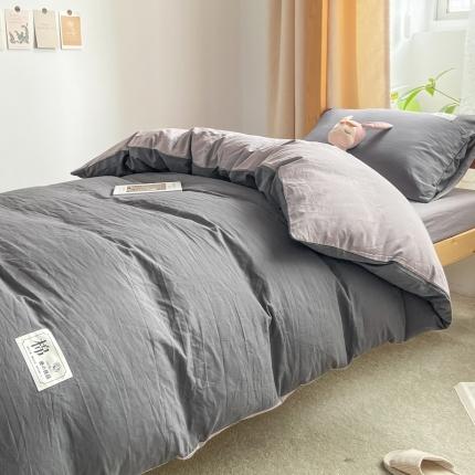 91家纺网 家纺一手货源 找家纺 恋人优选2023新款AB版全棉水洗棉大学生三件套纯棉宿舍四件套