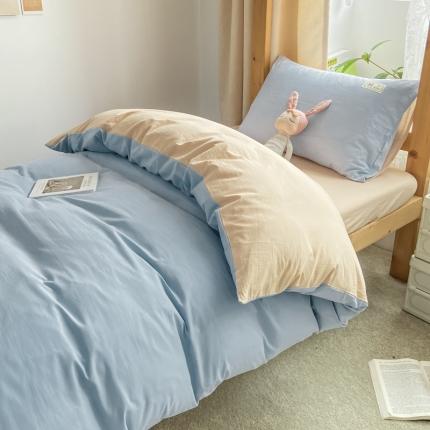 91家纺网 家纺一手货源 找家纺 恋人优选2023新款AB版全棉水洗棉大学生三件套纯棉宿舍四件套