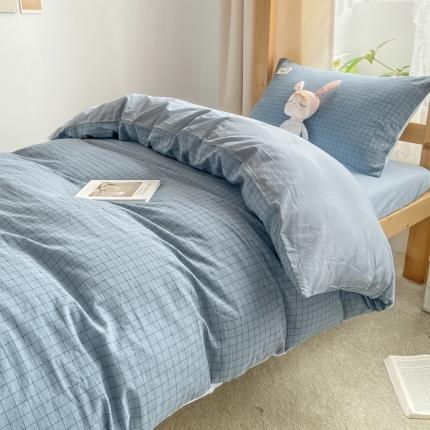 91家纺网 家纺一手货源 找家纺 恋人优选2023新款AB版全棉水洗棉大学生三件套纯棉宿舍四件套