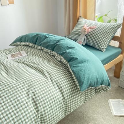 91家纺网 家纺一手货源 找家纺 恋人优选2023新款AB版全棉水洗棉大学生三件套纯棉宿舍四件套