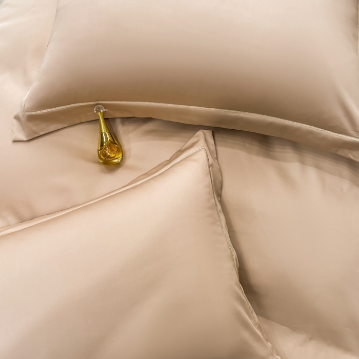 91家纺网 家纺一手货源 找家纺 品乐 2023新款100s长绒棉枕套48*74宝莉咖