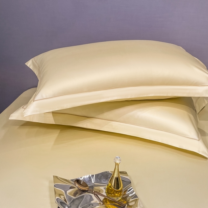 91家纺网 家纺一手货源 找家纺 品乐 2023新款100s长绒棉枕套48*74象牙黄