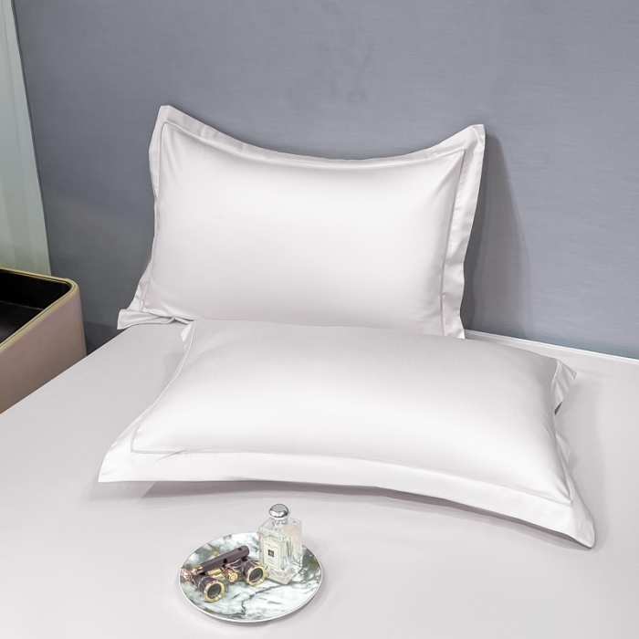 91家纺网 家纺一手货源 找家纺 品乐 2023新款100s长绒棉枕套48*74月光白