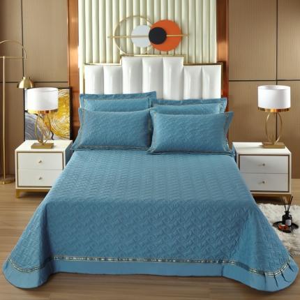 91家纺网 家纺一手货源 找家纺 （总）OL家纺 2022新款纯色全棉夹棉床盖单件三件套