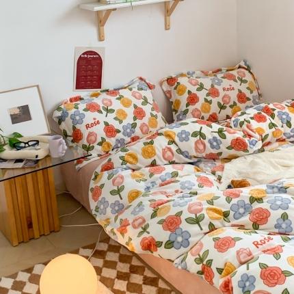 91家纺网 家纺一手货源 找家纺 顾里 2022新款ins少女保暖牛奶绒套件 场景一 奥斯汀