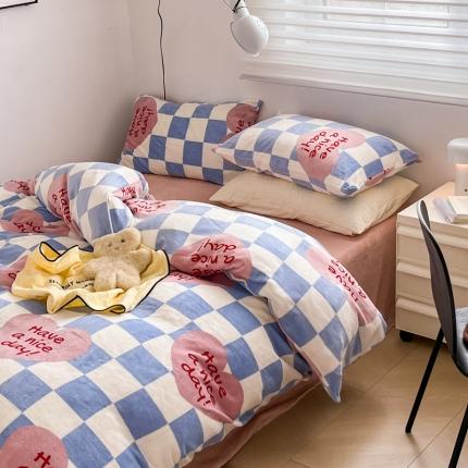 91家纺网 家纺一手货源 找家纺 （总）顾里 2022新款ins少女保暖牛奶绒套件 场景一