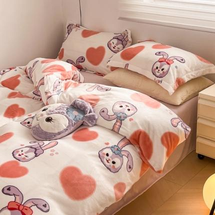 91家纺网 家纺一手货源 找家纺 （总）顾里 2022新款ins少女保暖牛奶绒套件 场景一