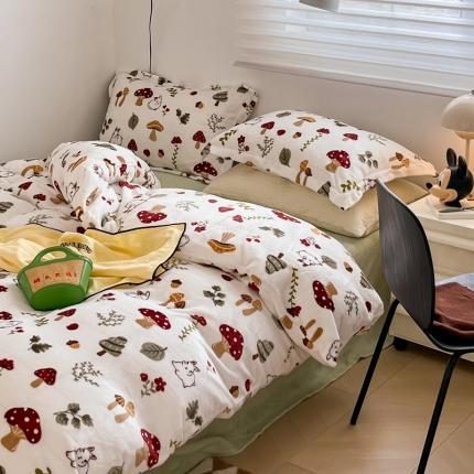 91家纺网 家纺一手货源 找家纺 （总）顾里 2022新款ins少女保暖牛奶绒套件 场景一