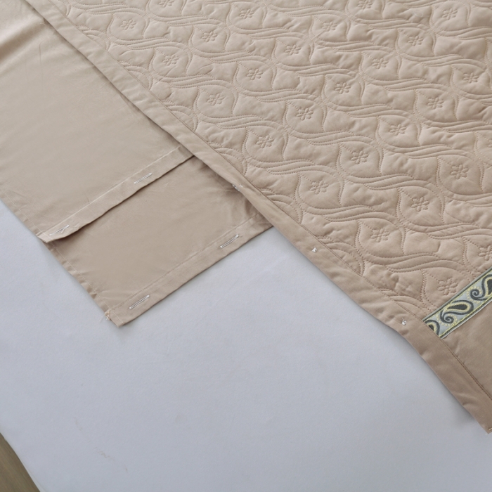 91家纺网 家纺一手货源 找家纺 OL家纺 2022新款纯色全棉夹棉床盖单件三件套 卡其