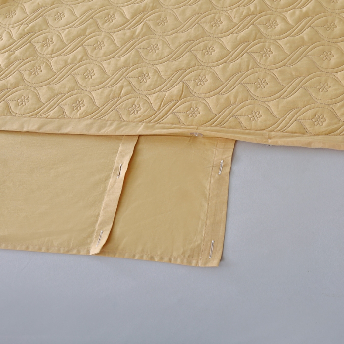 91家纺网 家纺一手货源 找家纺 OL家纺 2022新款纯色全棉夹棉床盖单件三件套 驼色