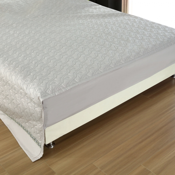 91家纺网 家纺一手货源 找家纺 OL家纺 2022新款纯色全棉夹棉床盖单件三件套 银灰