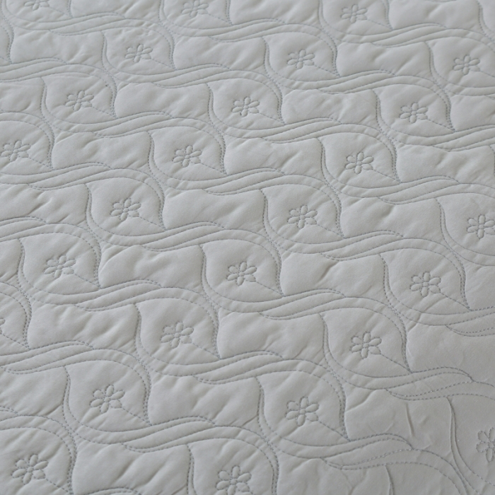 91家纺网 家纺一手货源 找家纺 OL家纺 2022新款纯色全棉夹棉床盖单件三件套 银灰