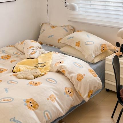 91家纺网 家纺一手货源 找家纺 （总）顾里 2022新款ins少女保暖牛奶绒套件 场景一