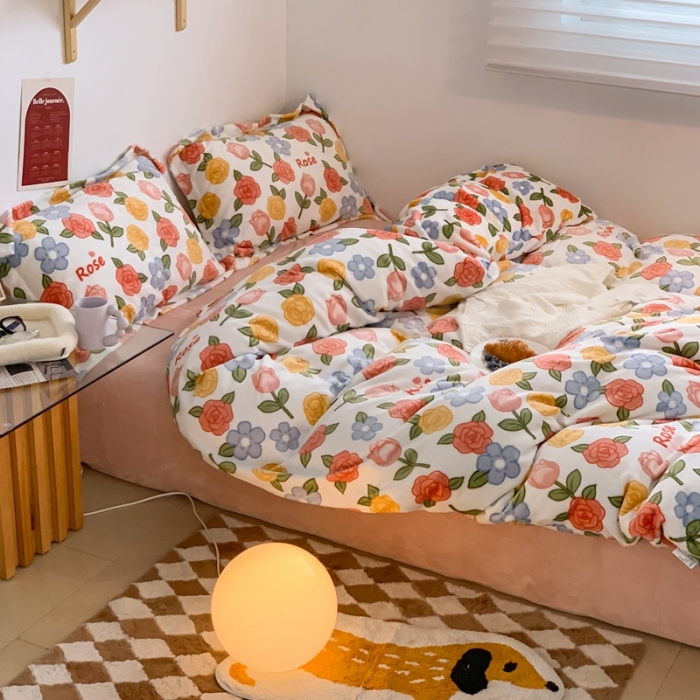 91家纺网 家纺一手货源 找家纺 顾里 2022新款ins少女保暖牛奶绒套件 场景一 奥斯汀