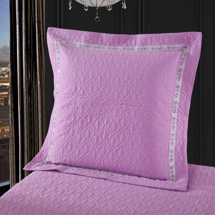 91家纺网 家纺一手货源 找家纺 OL家纺 新款色织欧式丝加棉大提花床裙夹棉四面围布四件套 国色芳华-雪青