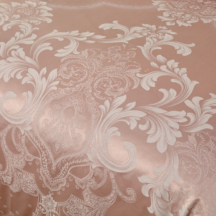 91家纺网 家纺一手货源 找家纺 OL家纺 新款色织欧式丝加棉大提花床裙夹棉四面围布四件套 繁华盛典-米驼