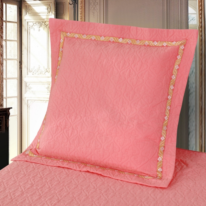 91家纺网 家纺一手货源 找家纺 OL家纺 新款色织欧式丝加棉大提花床裙夹棉四面围布四件套 花开富贵-橡皮红