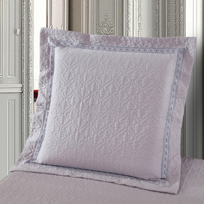 91家纺网 家纺一手货源 找家纺 OL家纺 新款色织欧式丝加棉大提花床裙夹棉四面围布四件套 花语寻梦-灰绿