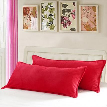 91家纺网 家纺一手货源 找家纺 （总）喜相逢家纺  D13-纯色法兰绒-双人枕套（长枕套）