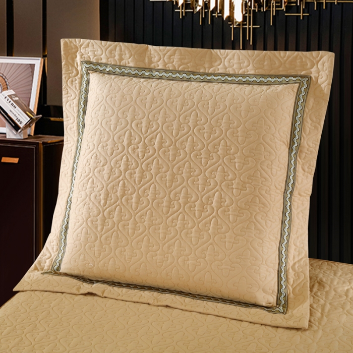 91家纺网 家纺一手货源 找家纺 OL家纺 新款色织欧式丝加棉大提花床裙夹棉四面围布四件套 杰西卡-灰驼