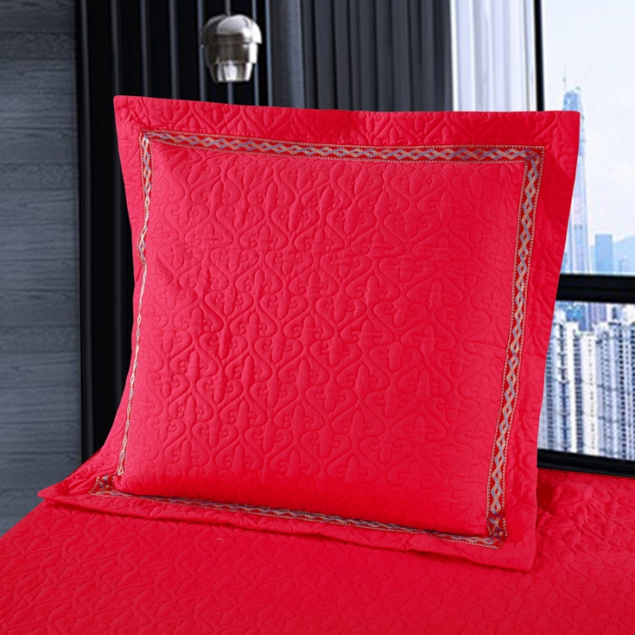 91家纺网 家纺一手货源 找家纺 OL家纺 新款色织欧式丝加棉大提花床裙夹棉四面围布四件套 龙歌凤舞-砖红