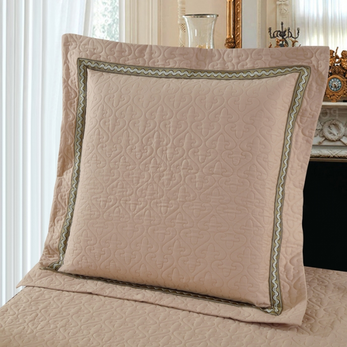 91家纺网 家纺一手货源 找家纺 OL家纺 新款色织欧式丝加棉大提花床裙夹棉四面围布四件套 罗马古韵-灰金