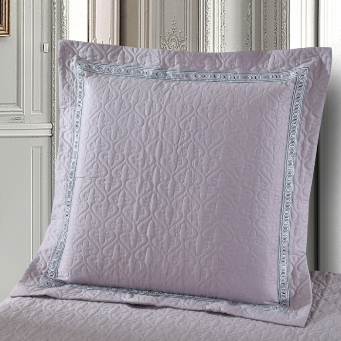 91家纺网 家纺一手货源 找家纺 OL家纺 新款色织欧式丝加棉大提花床裙夹棉四面围布四件套 绿野仙镜-灰