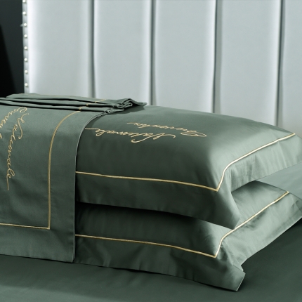 91家纺网 家纺一手货源 找家纺 80支埃及长绒棉时尚绣枕套四件套全棉单件枕套