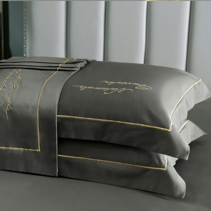 91家纺网 家纺一手货源 找家纺 80支埃及长绒棉时尚绣枕套四件套全棉单件枕套