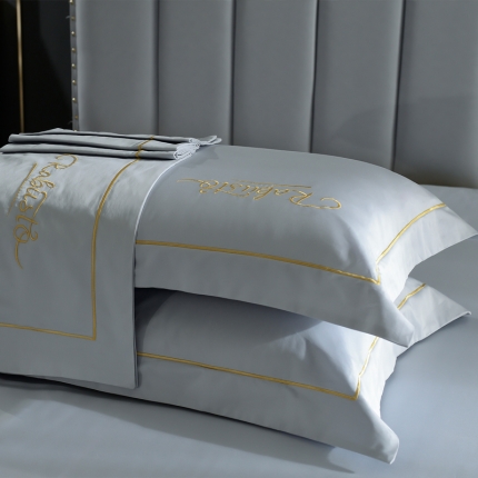 91家纺网 家纺一手货源 找家纺 80支埃及长绒棉时尚绣枕套四件套全棉单件枕套