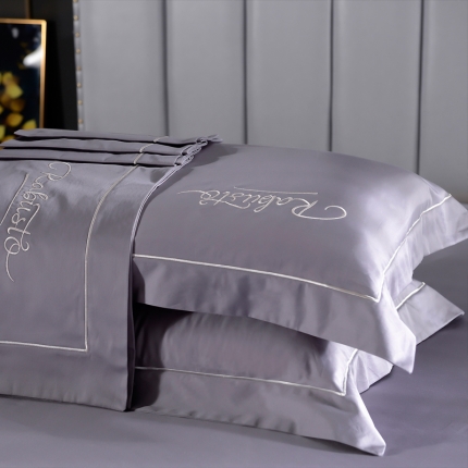 91家纺网 家纺一手货源 找家纺 80支埃及长绒棉时尚绣枕套四件套全棉单件枕套