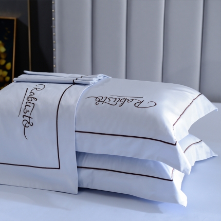 91家纺网 家纺一手货源 找家纺 80支埃及长绒棉时尚绣枕套四件套全棉单件枕套