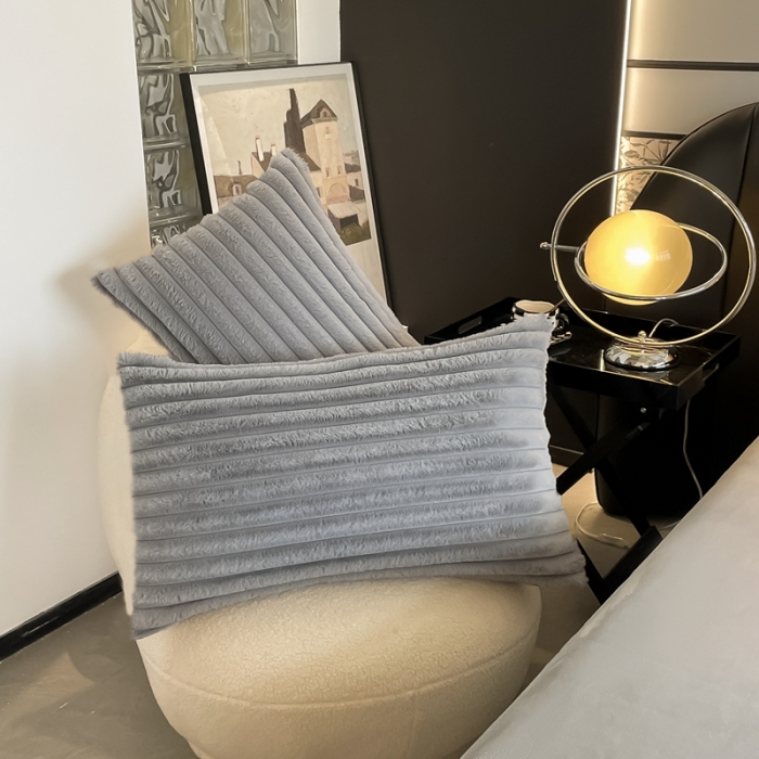 91家纺网 家纺一手货源 找家纺 秀色新品加厚兔毛牛奶绒双面法兰绒撸猫感四件套-克洛伊 墨兰灰+浅灰