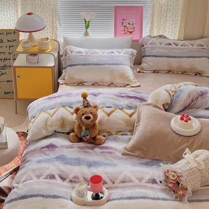 91家纺网 家纺一手货源 找家纺 顾里 2022新款ins少女保暖牛奶绒套件 场景二 银河丽湾