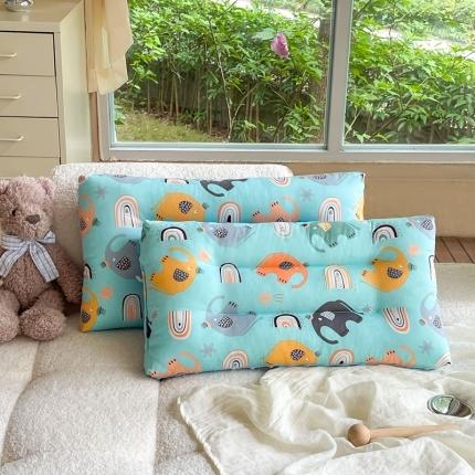 91家纺网 家纺一手货源 找家纺 宝晶枕芯 新款全棉儿童安抚豆豆枕儿童枕头幼儿园枕芯 小象蓝