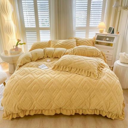 91家纺网 家纺一手货源 找家纺 （总）仟网汇 2022新款韩式棉羊毛牛奶绒四件套