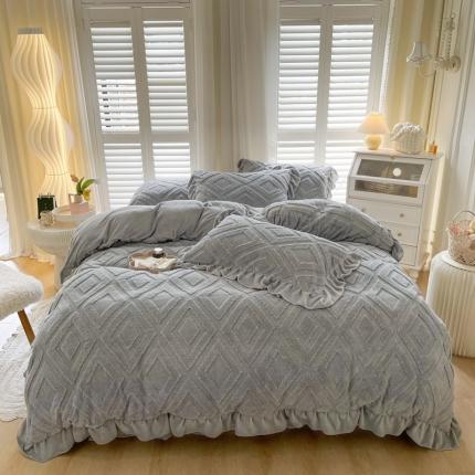 91家纺网 家纺一手货源 找家纺 （总）仟网汇 2022新款韩式棉羊毛牛奶绒四件套