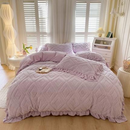 91家纺网 家纺一手货源 找家纺 （总）仟网汇 2022新款韩式棉羊毛牛奶绒四件套