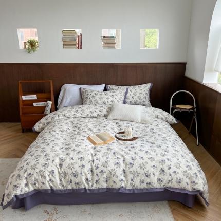 91家纺网 家纺一手货源 找家纺 柚子 2022新款全棉水洗棉四件套 若烟