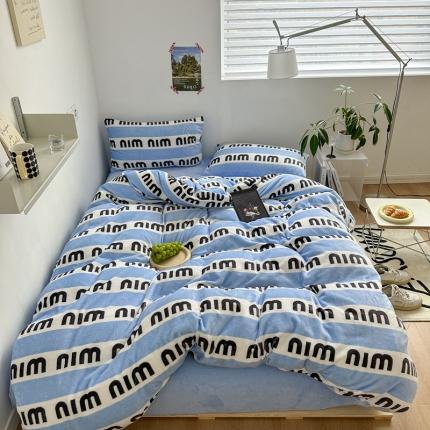 91家纺网 家纺一手货源 找家纺 （总）柚子 2022新款现代空间牛奶绒四件套