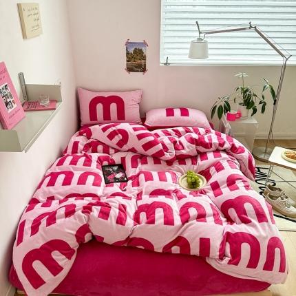 91家纺网 家纺一手货源 找家纺 （总）柚子 2022新款现代空间牛奶绒四件套