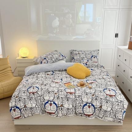 91家纺网 家纺一手货源 找家纺 （总）柚子 2022新款正版哆啦A梦牛奶绒四件套