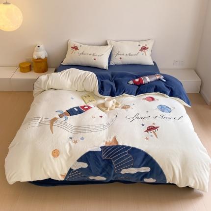 91家纺网 家纺一手货源 找家纺 （总）西西家居 2022新款全消光牛奶绒四件套-小火箭