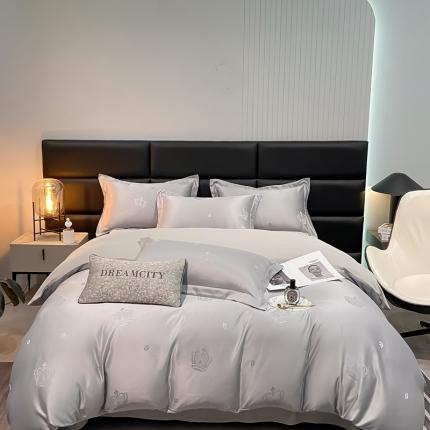 91家纺网 家纺一手货源 找家纺 （总）遇见家居生活馆 2023新款水洗贡缎提花四件套-柏林