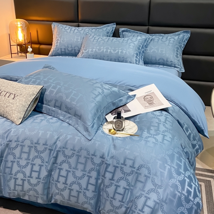 91家纺网 家纺一手货源 找家纺 （总）遇见家居生活馆 2023新款水洗贡缎提花四件套-柏林