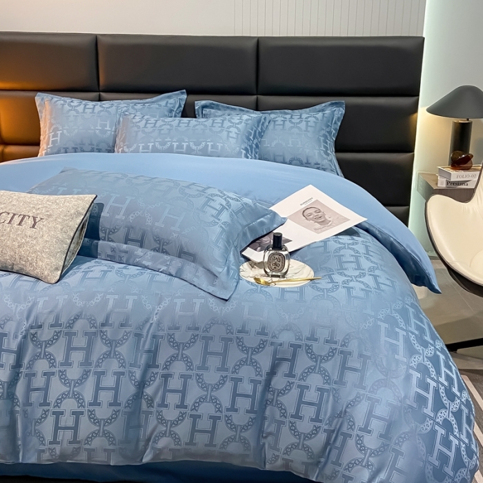 91家纺网 家纺一手货源 找家纺 （总）遇见家居生活馆 2023新款水洗贡缎提花四件套-柏林