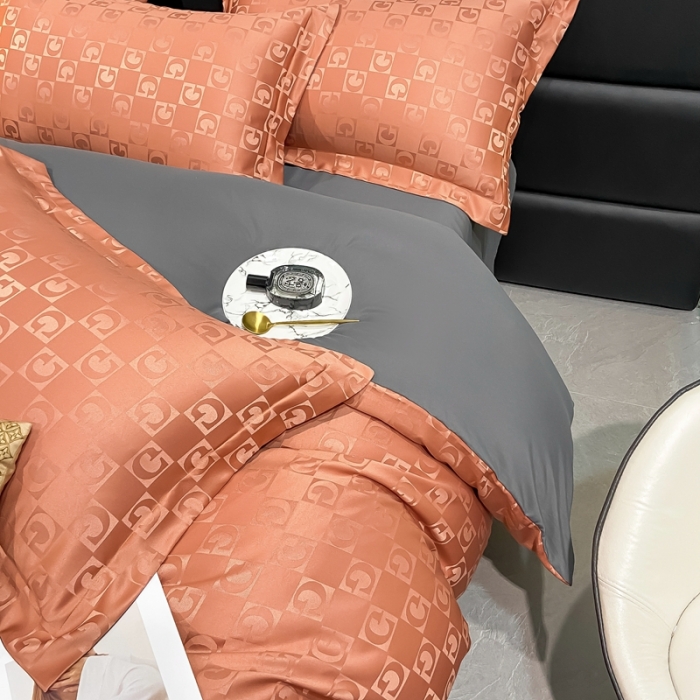 91家纺网 家纺一手货源 找家纺 遇见家居生活馆 2023新款水洗贡缎提花四件套 柏林-焦糖